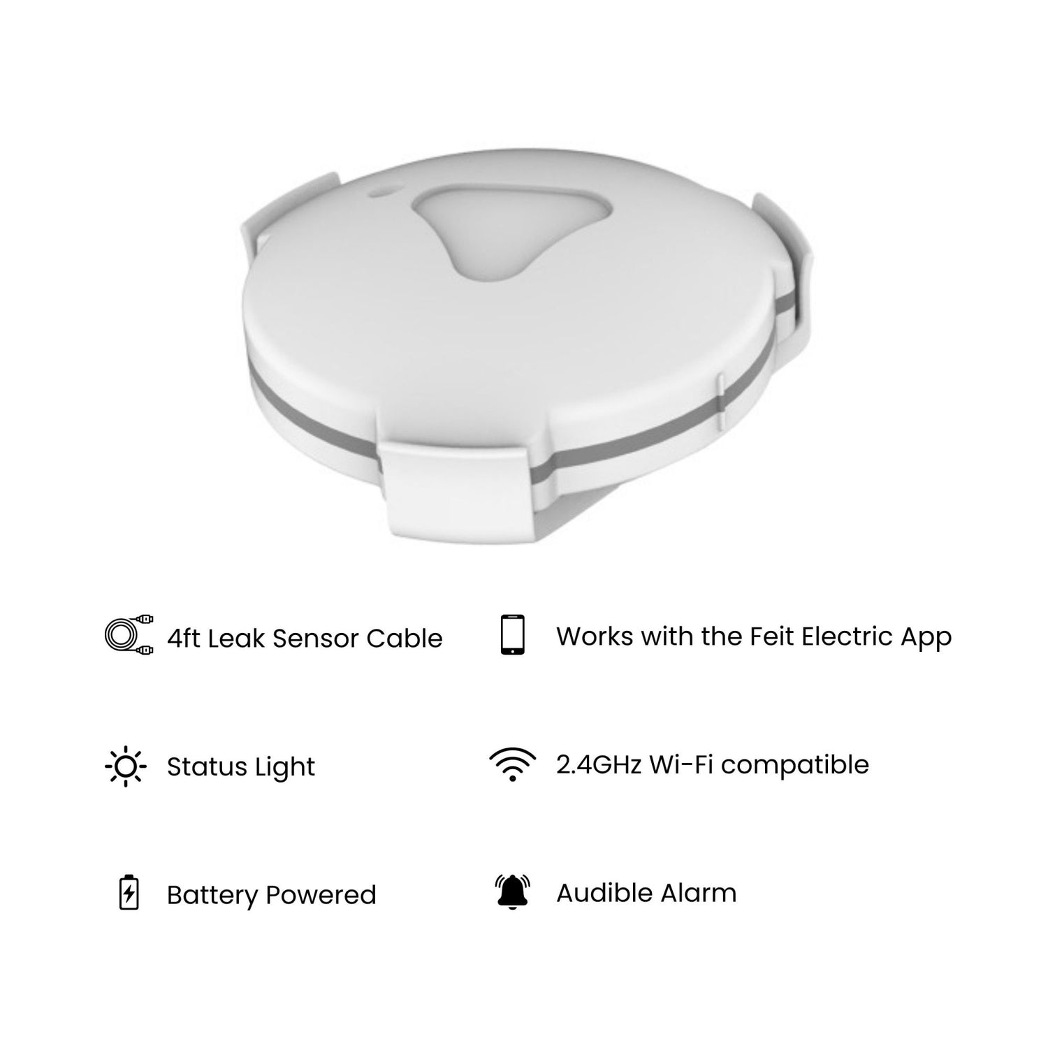 Battery-Powered Smart Home Wi-Fi Connected Wireless Water Sensor, No Hub Required