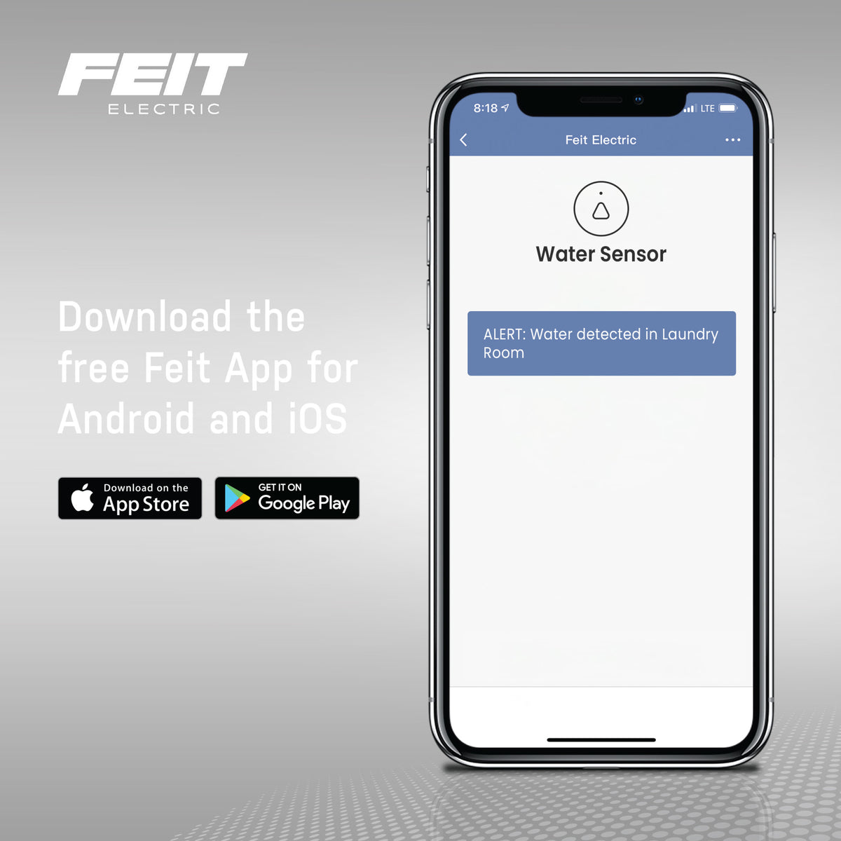 Battery-Powered Smart Home Wi-Fi Connected Wireless Water Sensor, No Hub Required