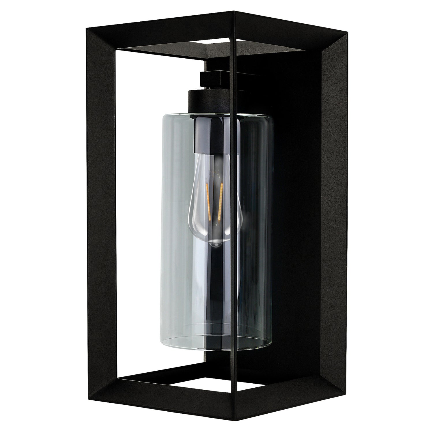 14 in. Soft White (2700K) Rectangular Lantern, Black
