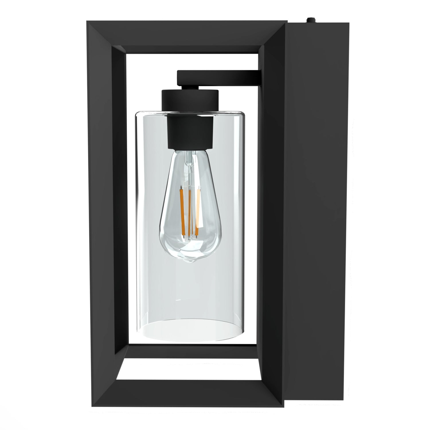 14 in. Soft White (2700K) Rectangular Lantern, Black