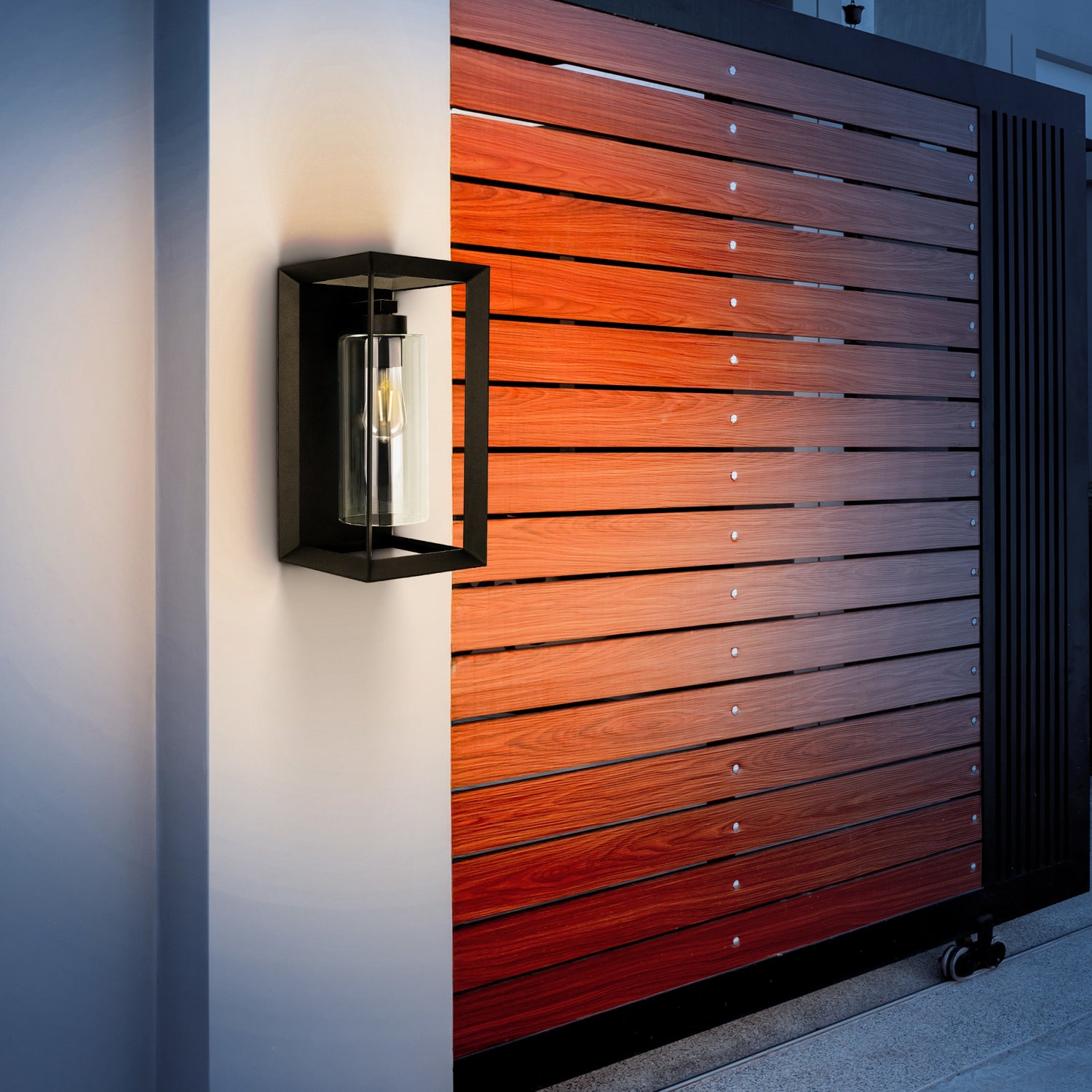 14 in. Rectangular LED Lantern, Black