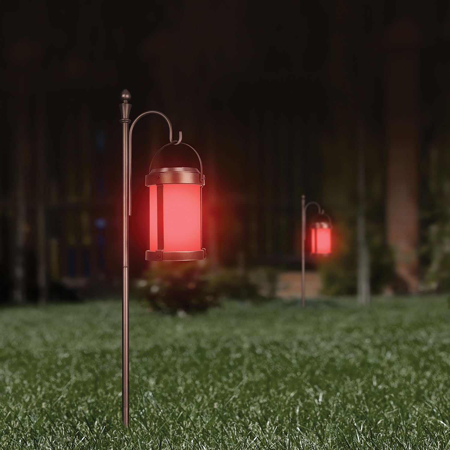 OneSync Landscape LED Round Solar Lantern