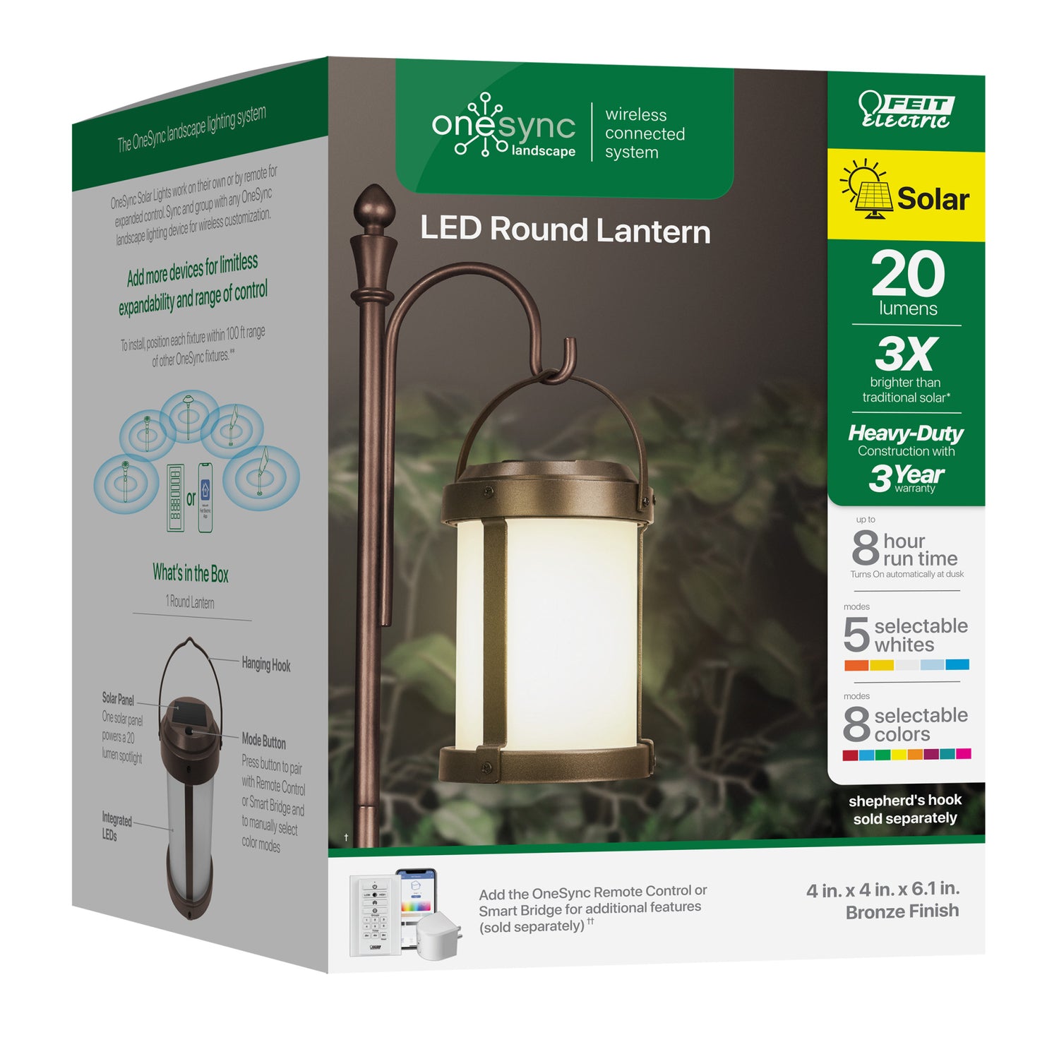 OneSync Landscape LED Round Solar Lantern