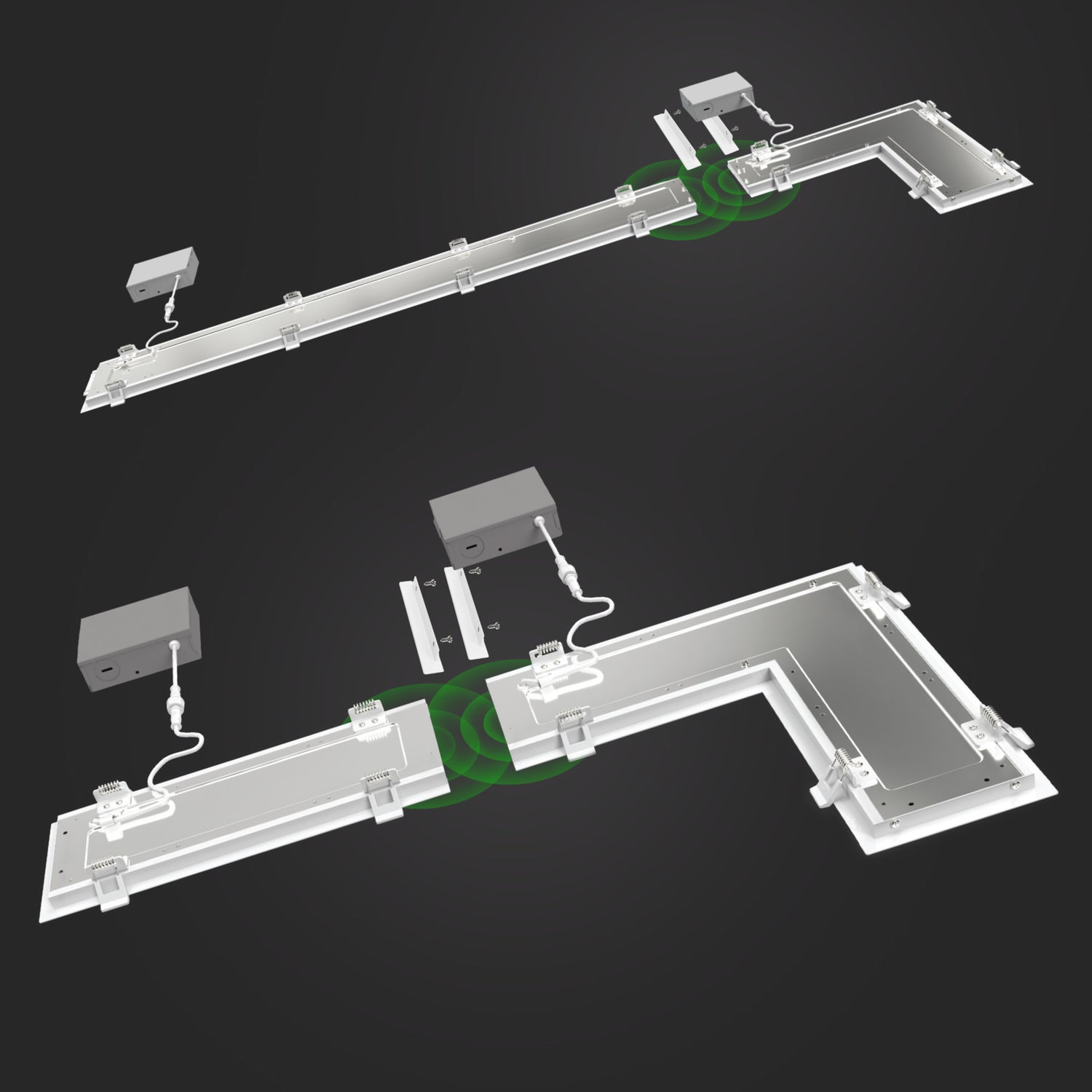 1 ft. x 1 ft. 30W (125W Replacement) Adjustable White L-Shape Linear LED Canless Recessed Downlight with Switch Mode