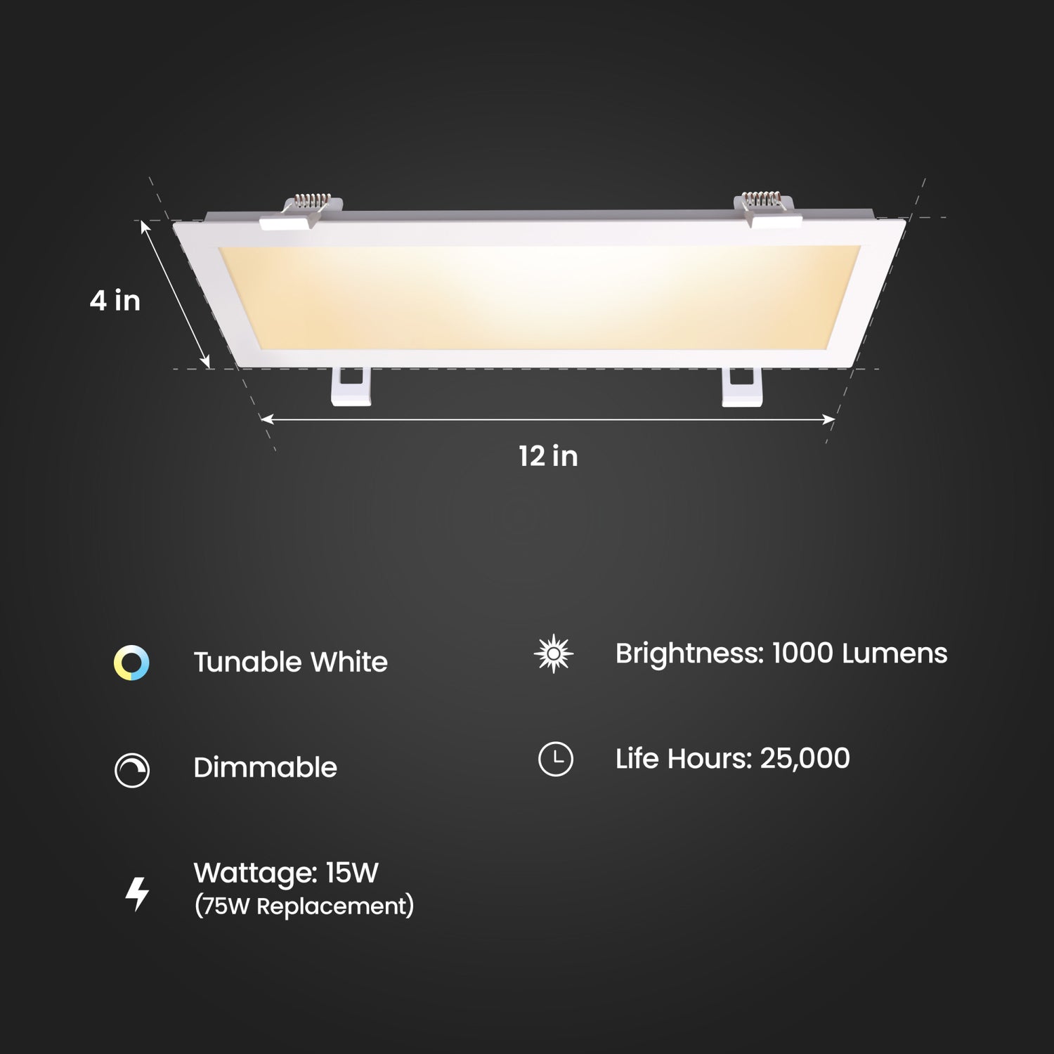 1 ft. 15W (75W Replacement) Adjustable White Linear LED Canless Recessed Downlight  with Switch Mode