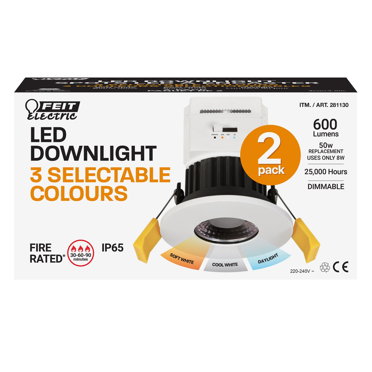 3 in. 8W (50W Replacement) 3 Selectable Colours LED Downlight