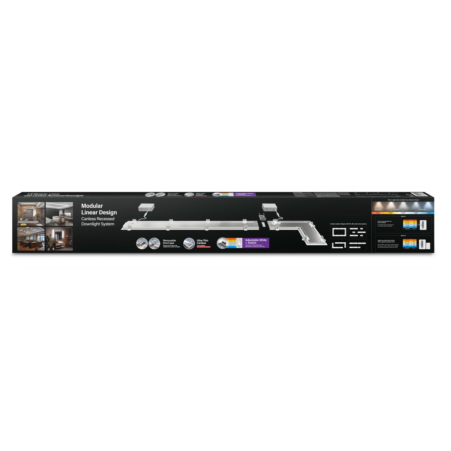 3 ft. 45W (150W Replacement) Adjustable White Linear LED Canless Recessed Downlight with Switch Mode