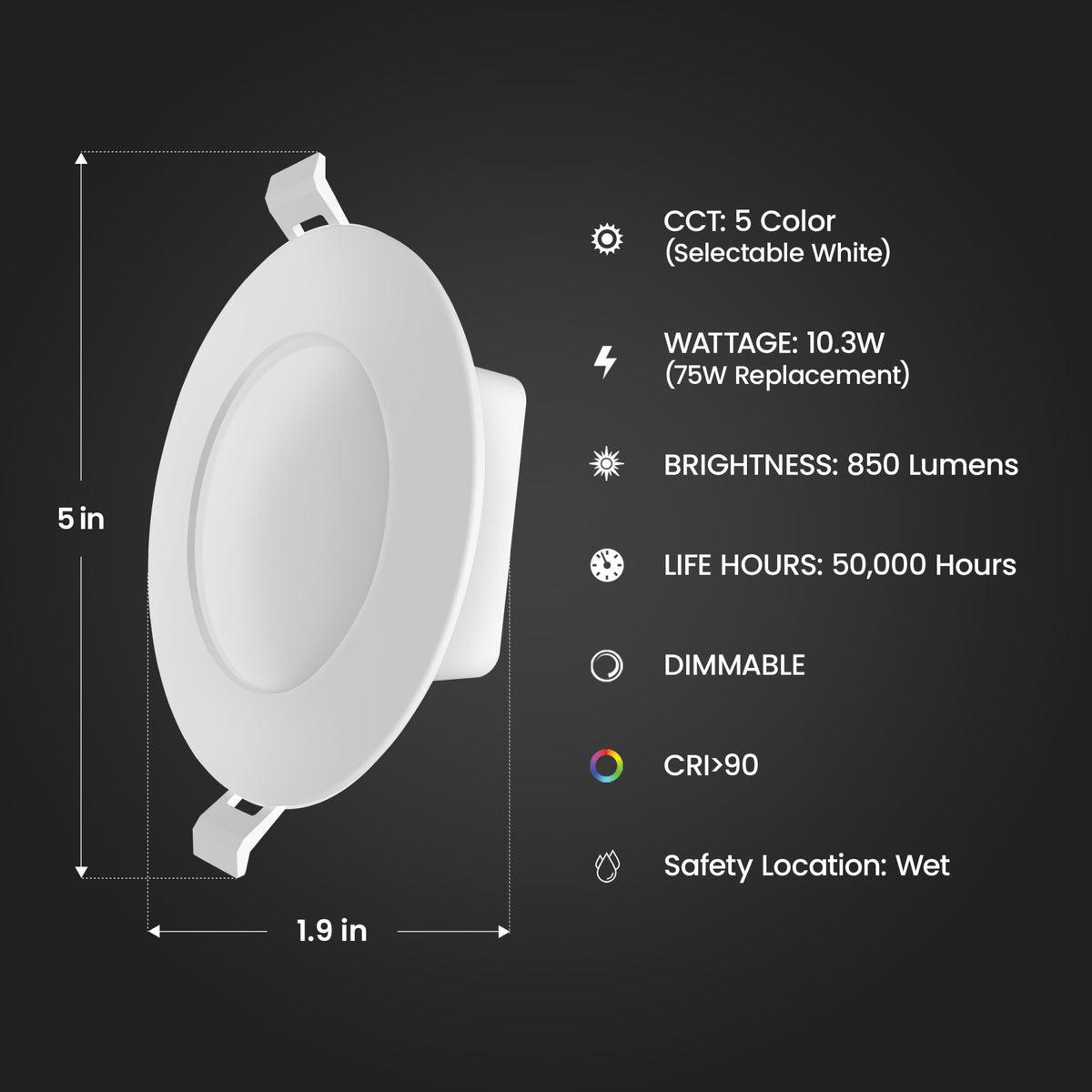 4 in. 75W Replacement Adjustable White Enhance High Output Integrated J-Box Recessed LED Downlight with Switch Mode (4-Pack)