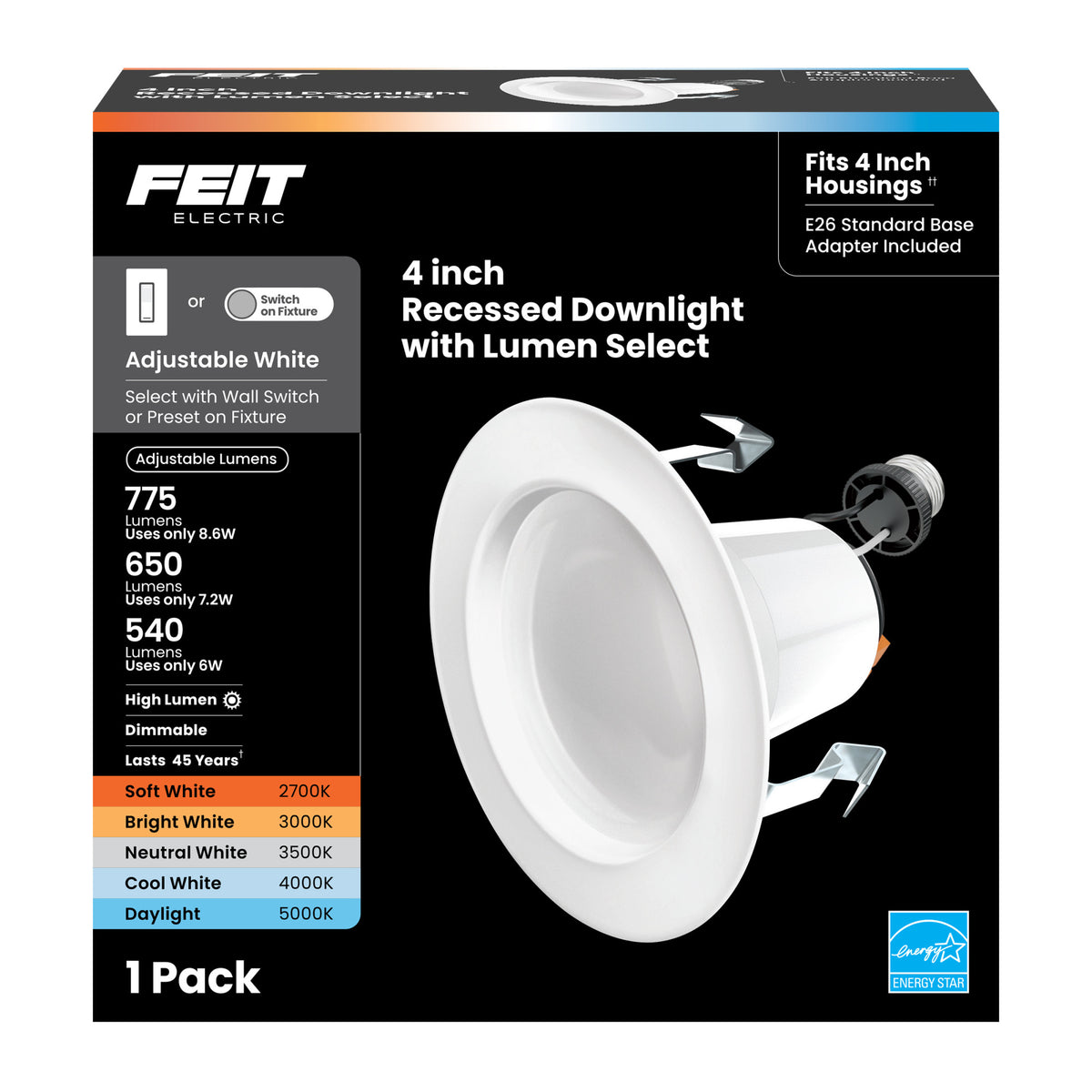 4 in. 75W Replacement Adjustable White  LED Recessed Downlight with