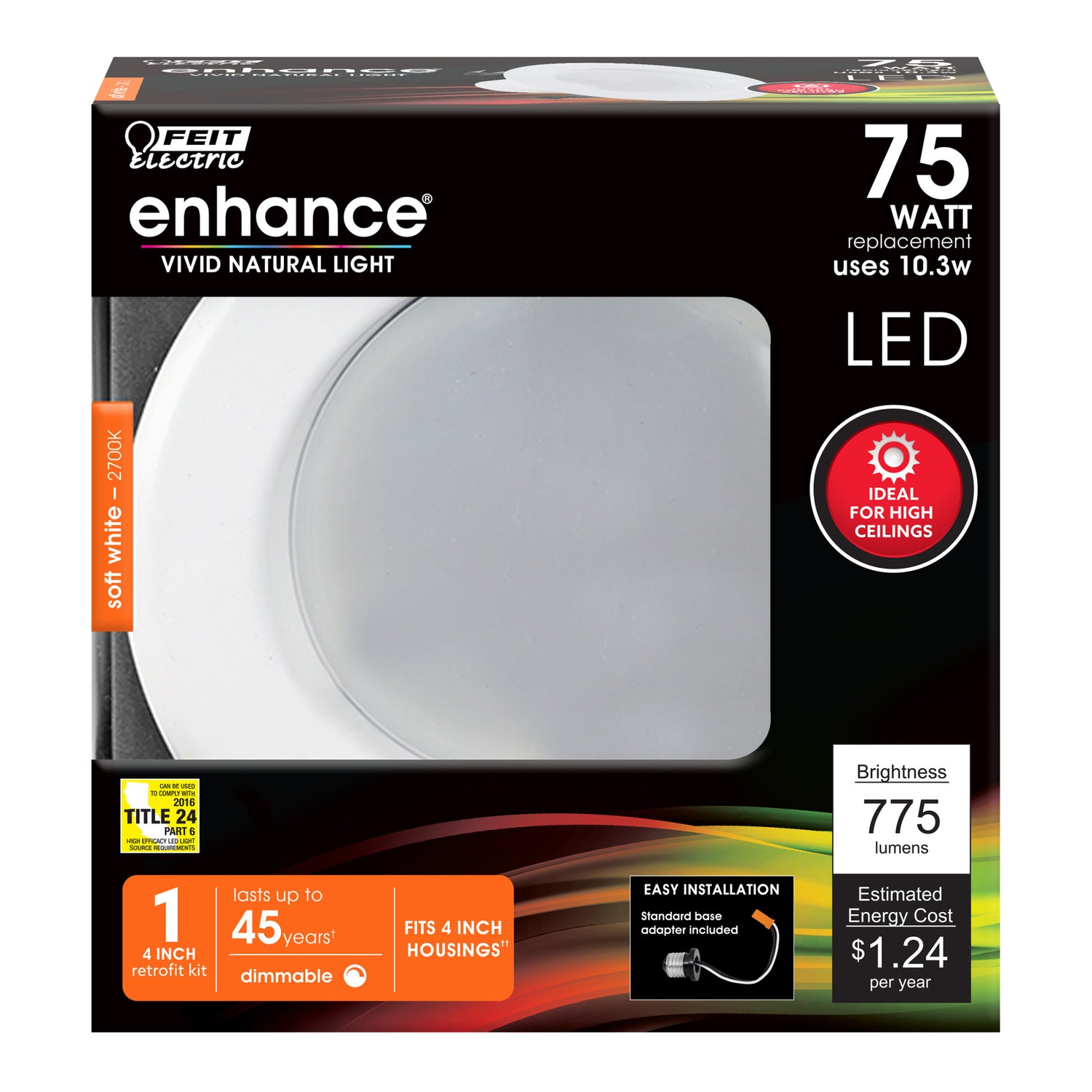 4 in. 75W Replacement Soft White (2700K) Dimmable LED Downlight - Feit Electric