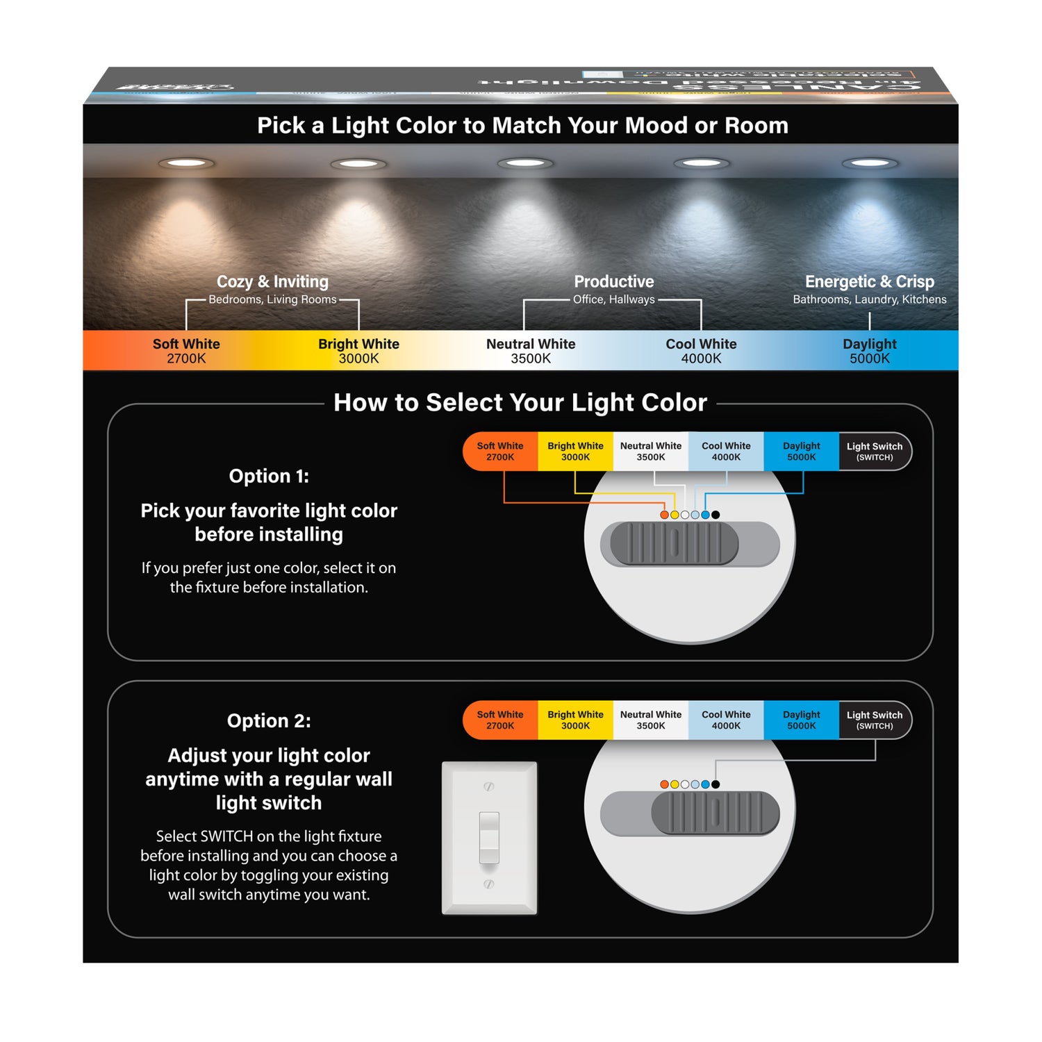 4 in. Selectable White (5CCT) Integrated J-box Recessed Downlight