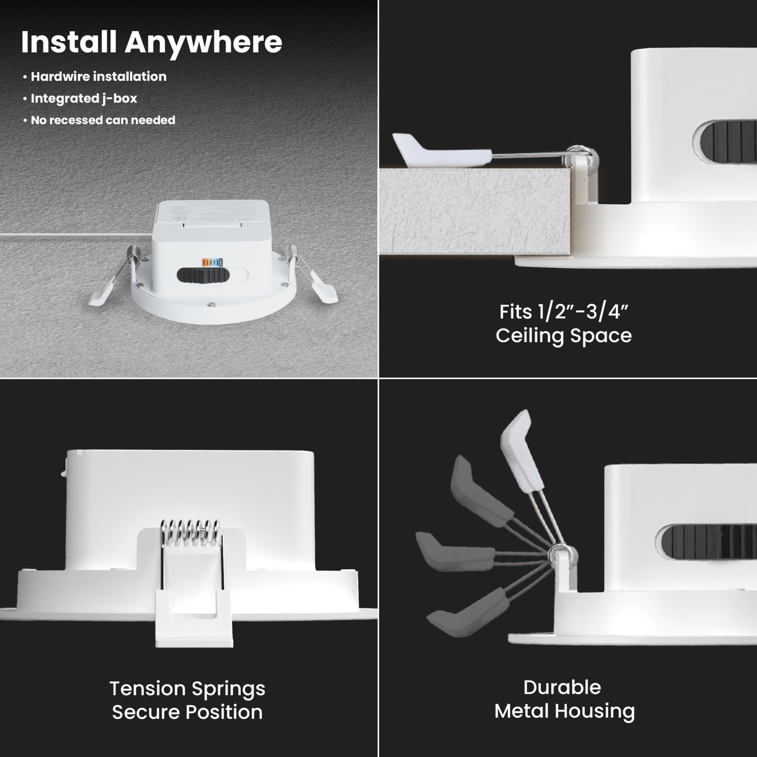 4 in. Selectable White (5CCT) Integrated J-box Recessed Downlight