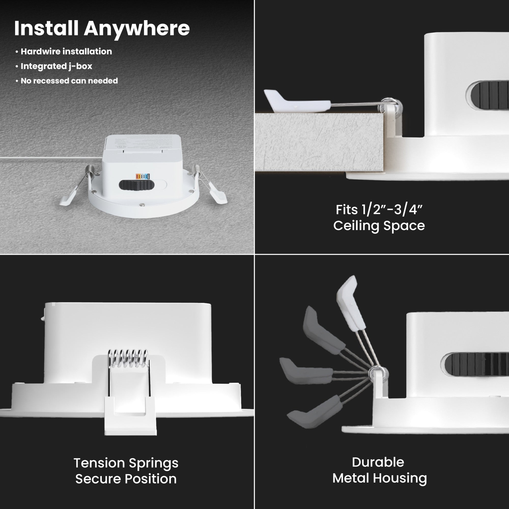 4 in. Selectable White (5CCT) Integrated J-box Recessed Downlight