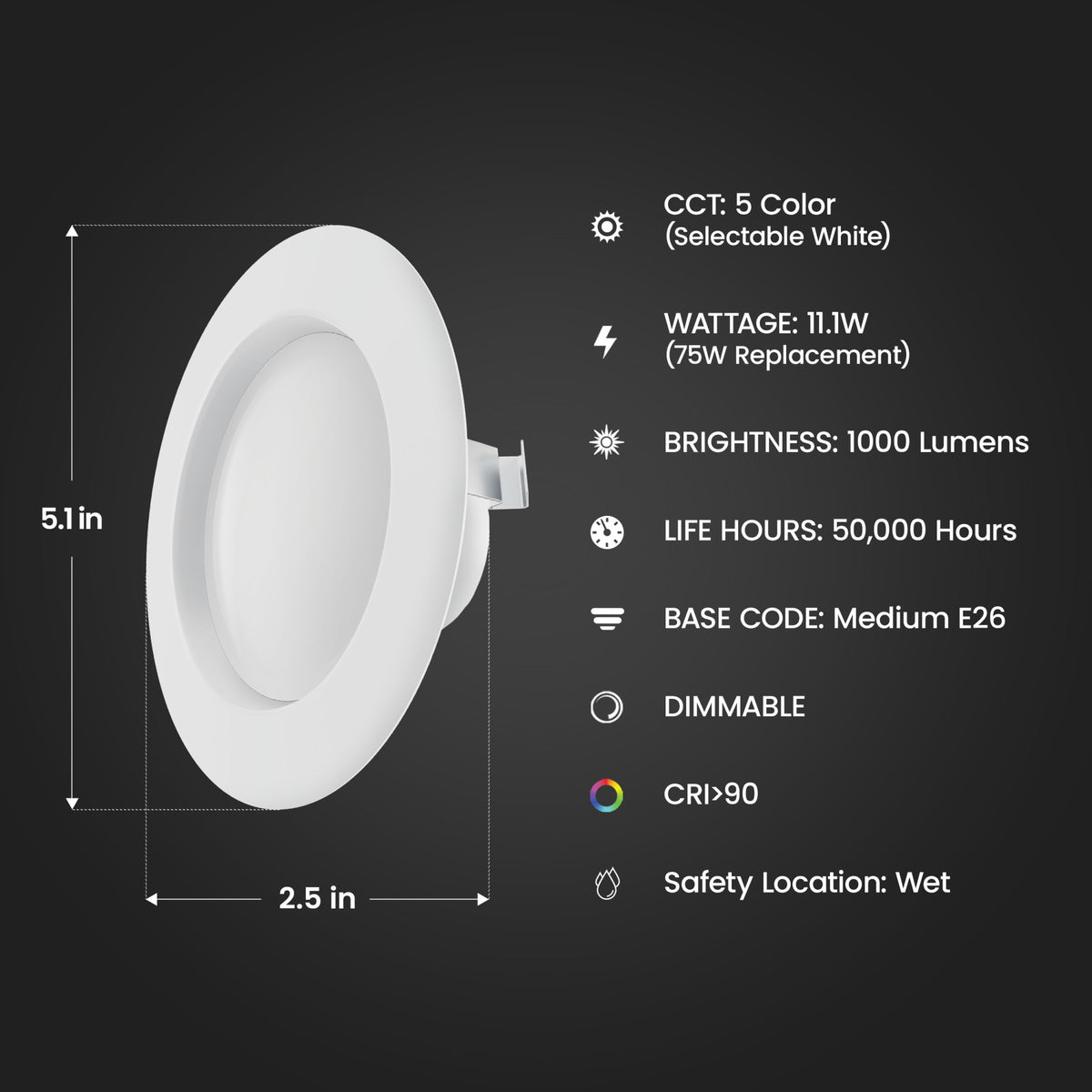 4 in. 75W Replacement Adjustable White Enhance Dimmable LED Recessed Downlight with Switch Mode (4-Pack)