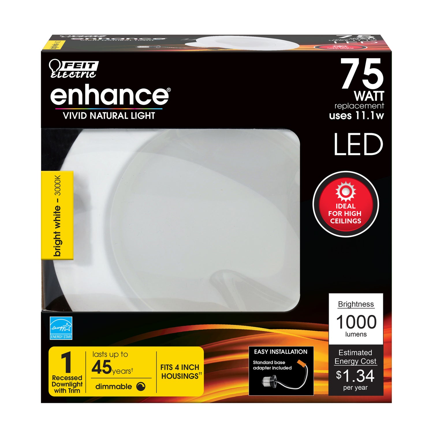 4 in. 75W Replacement Warm White (3000K) Dimmable LED Recessed Downlight