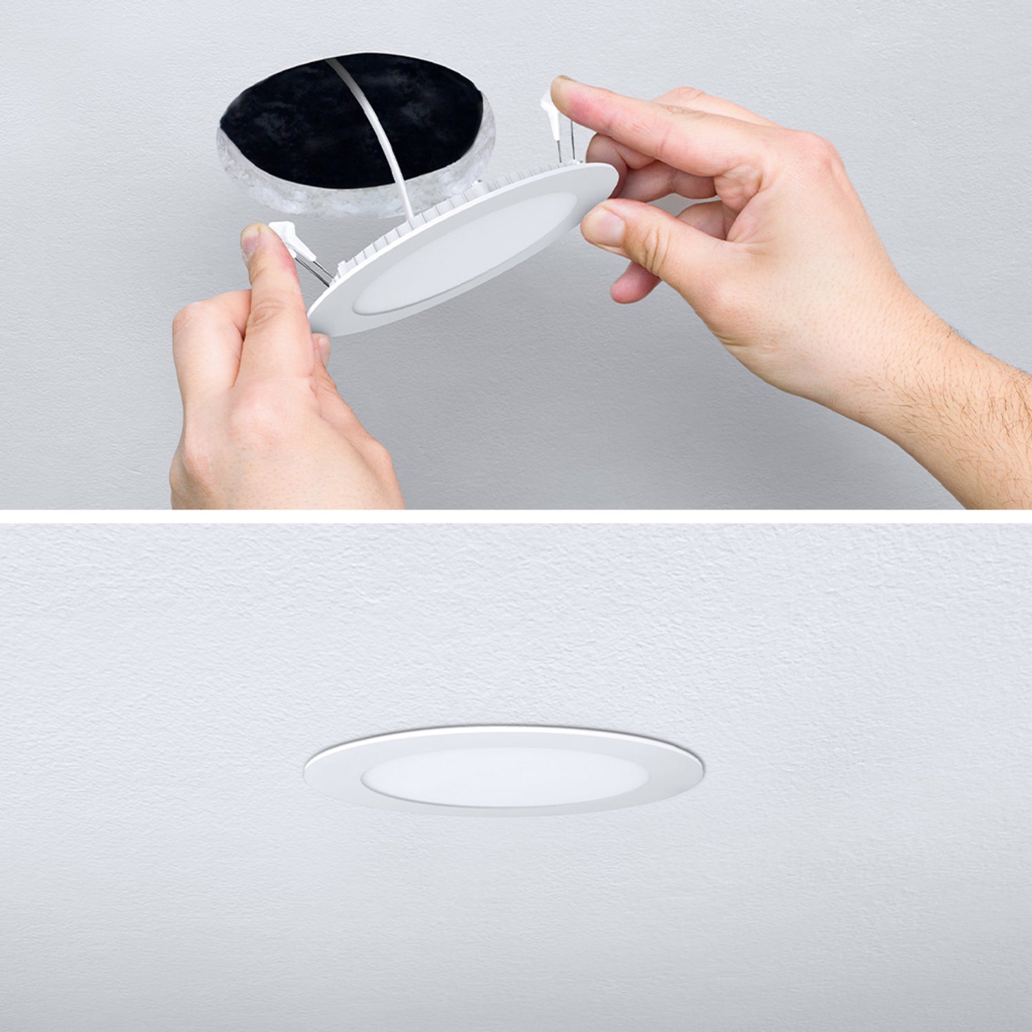 4 in. Tethered J-Box Adjustable White LED Downlight With Night Light Mode