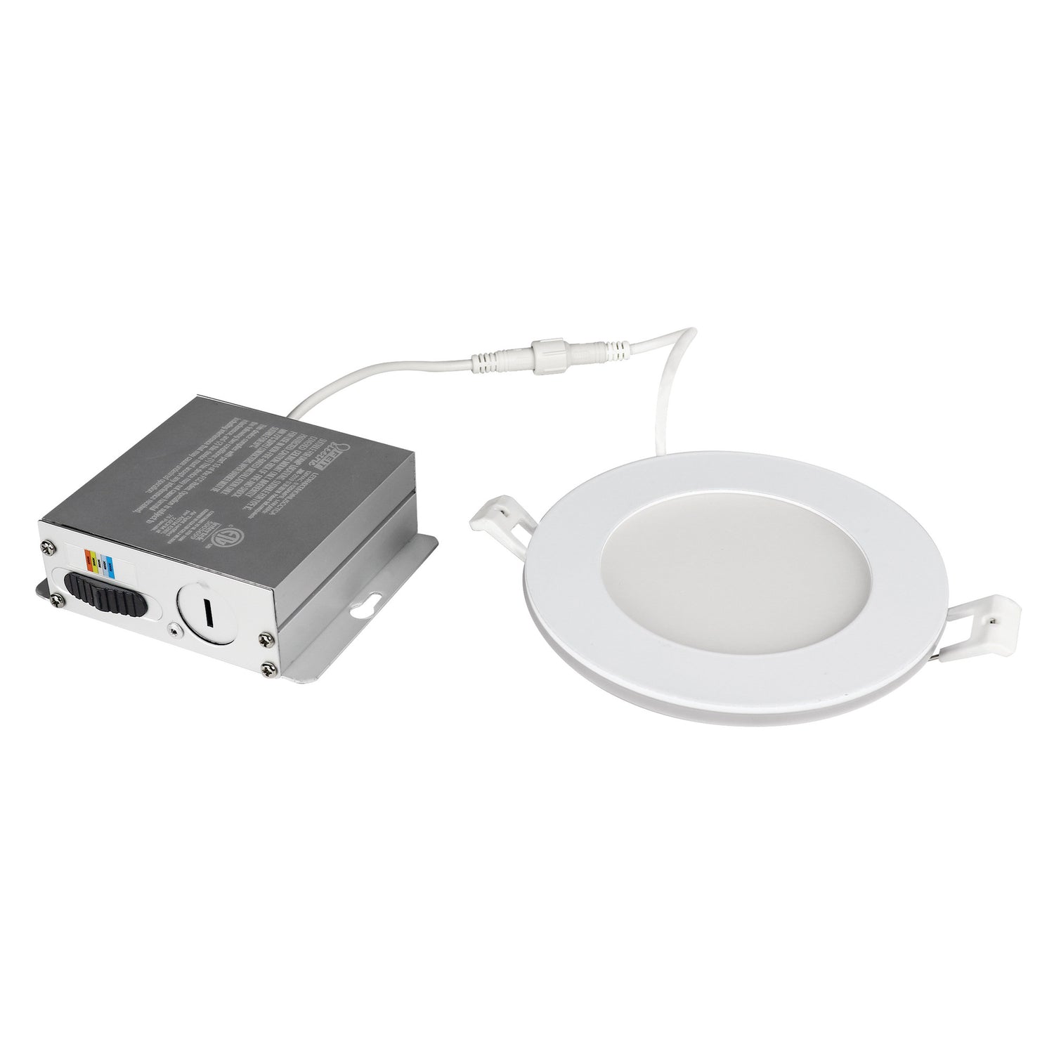 4 in. Tethered J-Box Adjustable White LED Downlight With Night Light Mode