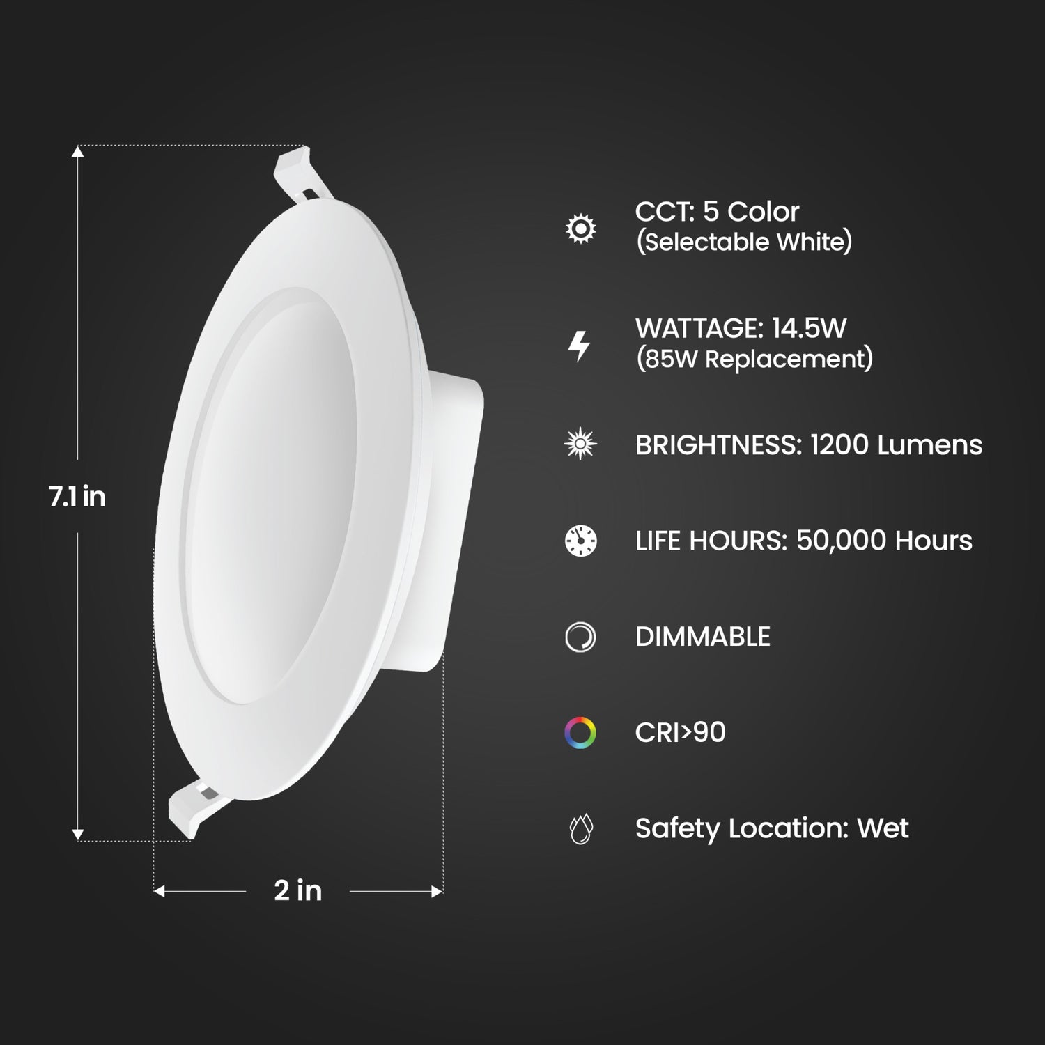 6 in. 85W Replacement Adjustable White Enhance High Output Integrated J-Box Recessed LED Downlight with Switch Mode (4-Pack)