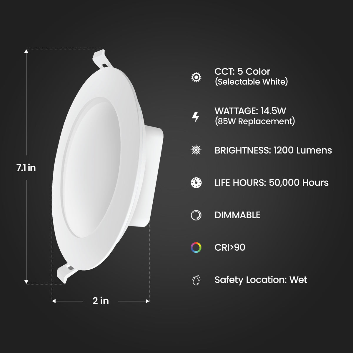 6 in. 85W Replacement Adjustable White Enhance High Output Integrated J-Box Recessed LED Downlight with Switch Mode (4-Pack)