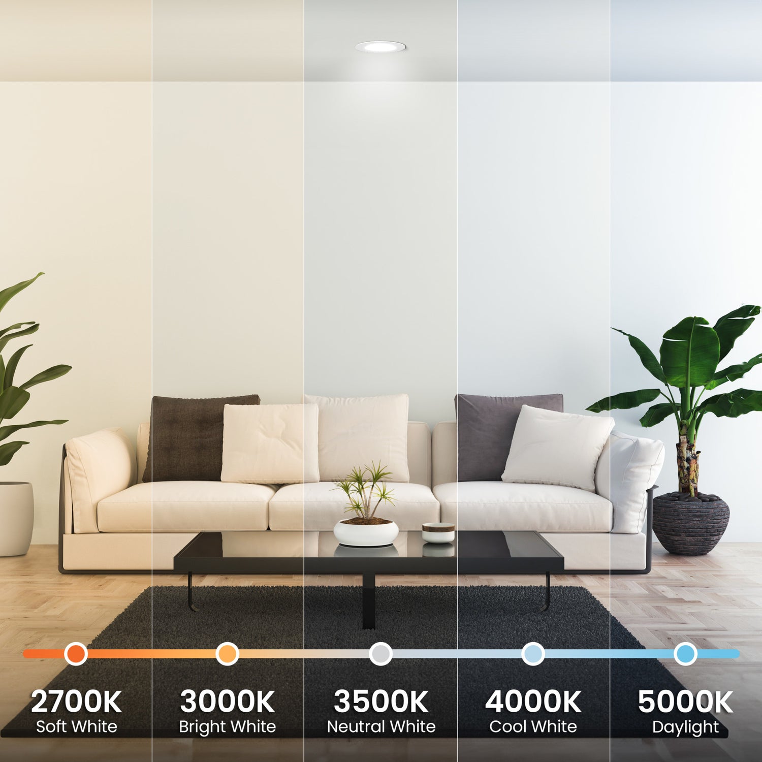 5-6 in. 14.3W (120W Replacement) Color Selectable (5CCT) High Output LED Recessed Downlight (4-Pack)