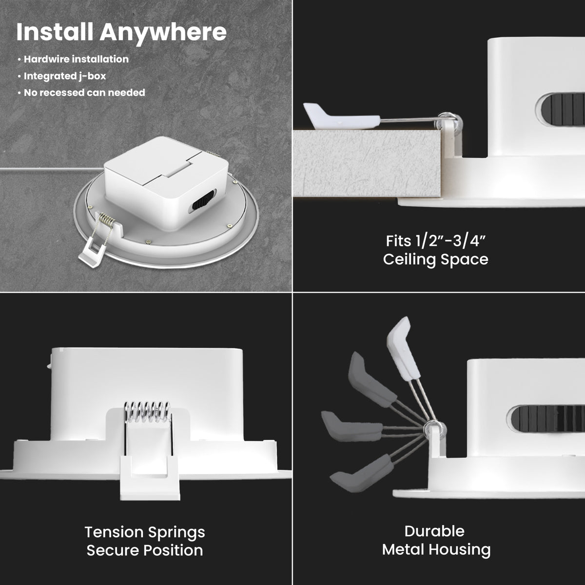 6 in. 85W Replacement Adjustable White (5CCT) High Output Integrated J-Box Recessed LED Downlight with Switch Mode
