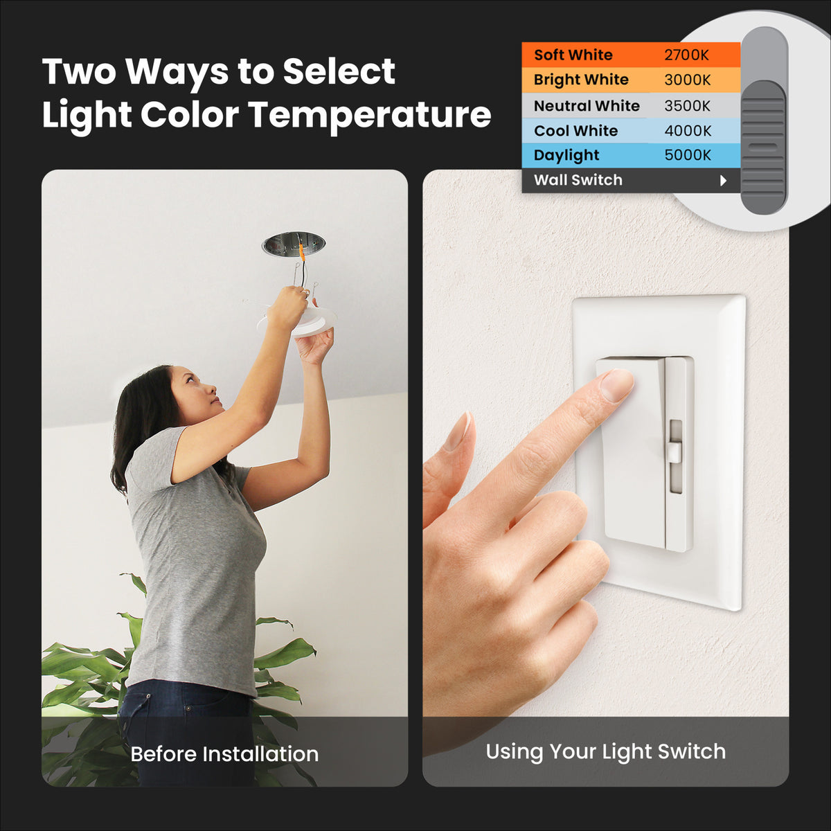 5-6 in. 120W Replacement Adjustable White Dimmable High Output Enhance LED Recessed Downlight with Switch Mode
