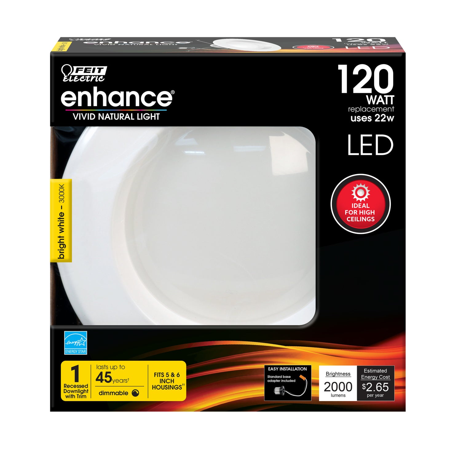 5-6 in. 120W Replacement Bright White (3000K) High Output LED Recessed Downlight