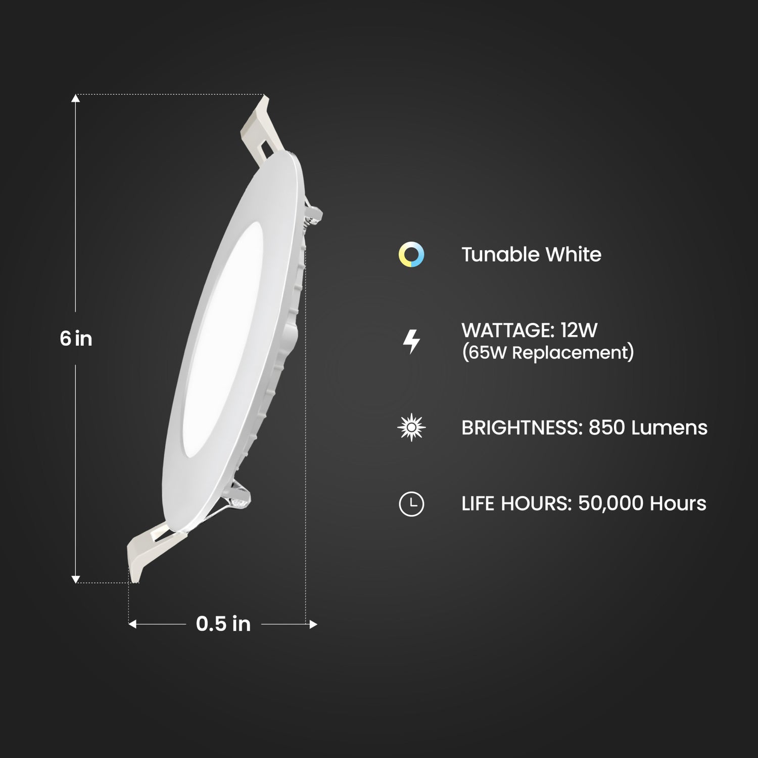 6 in. Quick Connect LED Canless Recessed Downlight Add-on