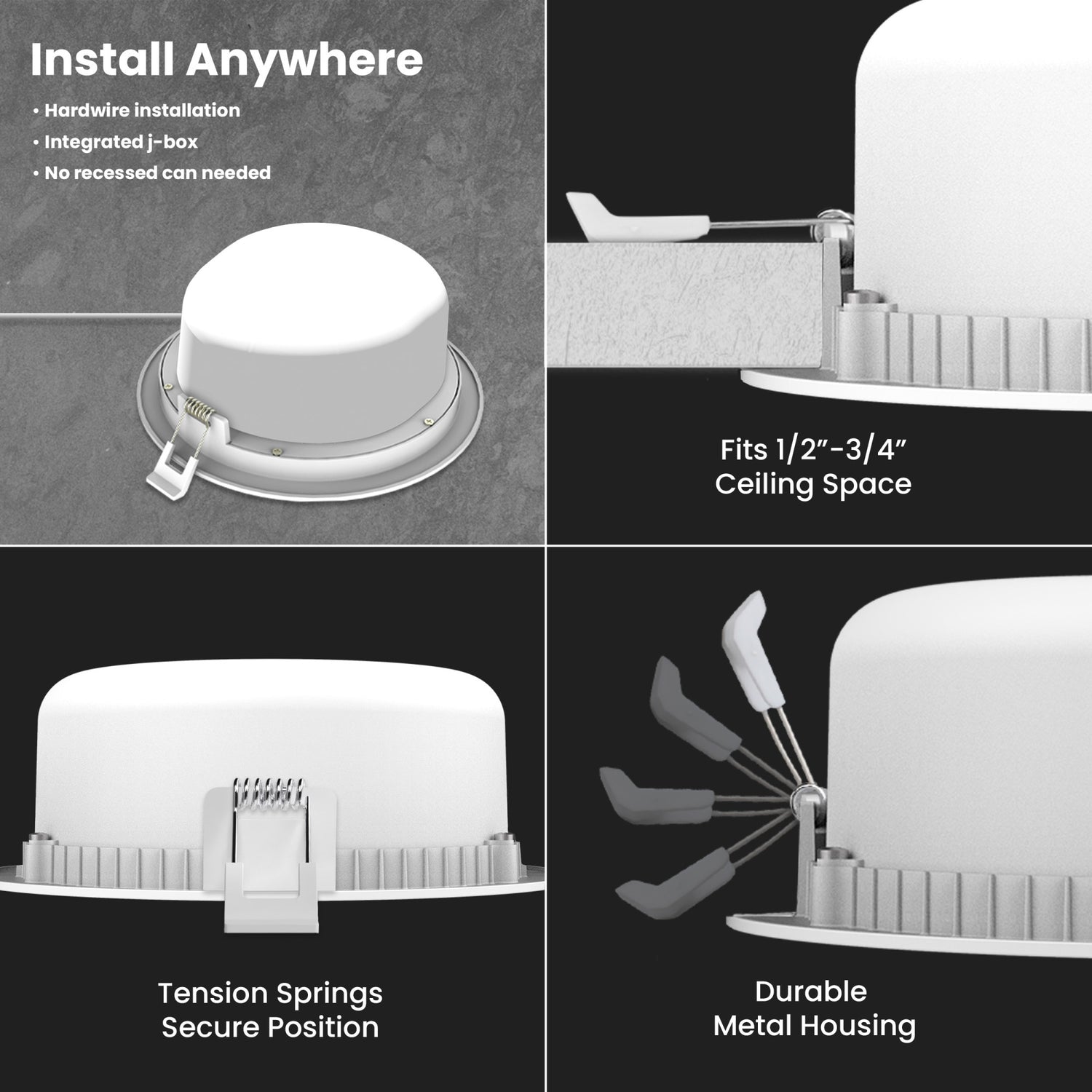 6 in. Adjustable White Adjustable Angle Recessed LED Downlight