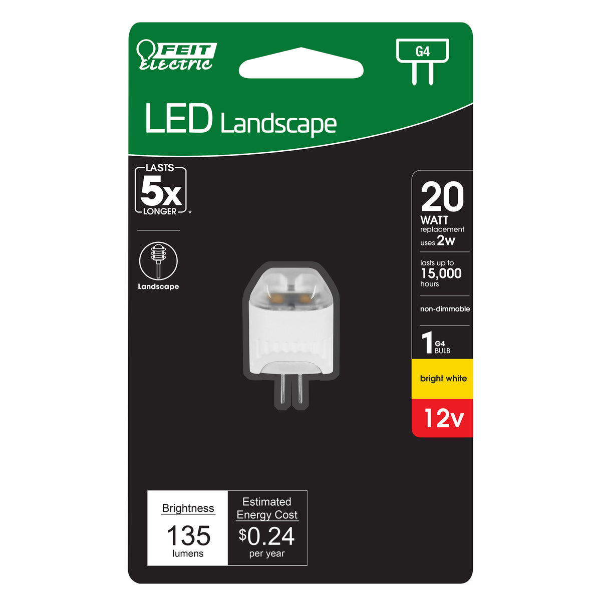 2W (20W Replacement) Bright White (3000K) G4 Base Capsule Specialty LED