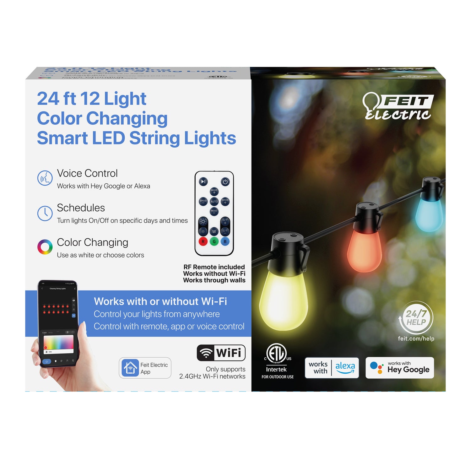24 ft. Color Changing Smart LED String Lights