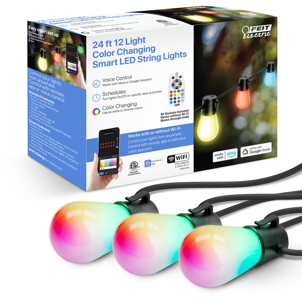 24 ft. Color Changing Smart LED String Lights