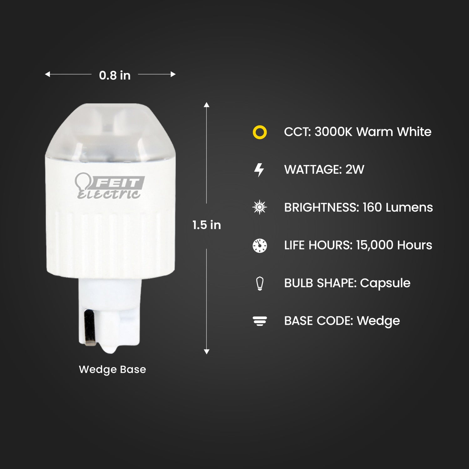 20 W Equivalent Warm White Capsule Landscape LED Light Bulb