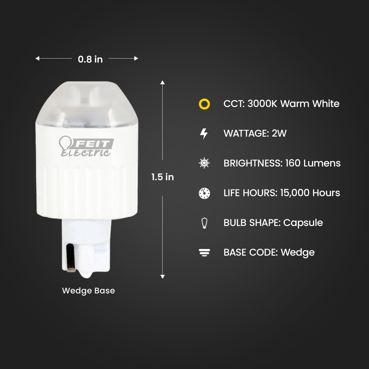 20 W Equivalent Warm White Capsule Landscape LED Light Bulb
