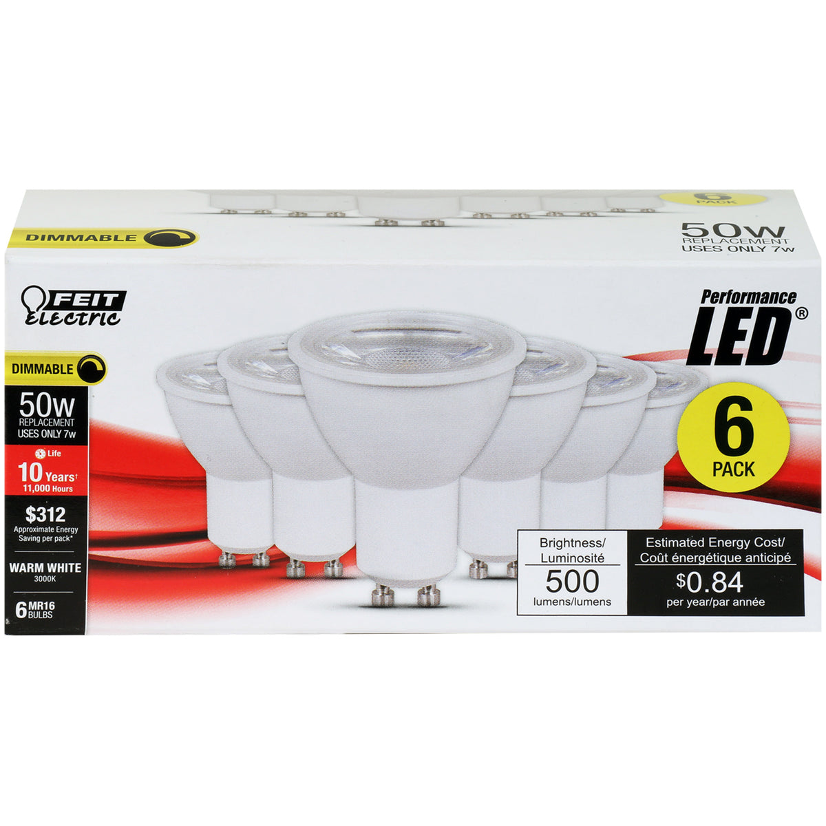 50W Replacement Warm White MR16 Dimmable Reflector LED Light Bulb