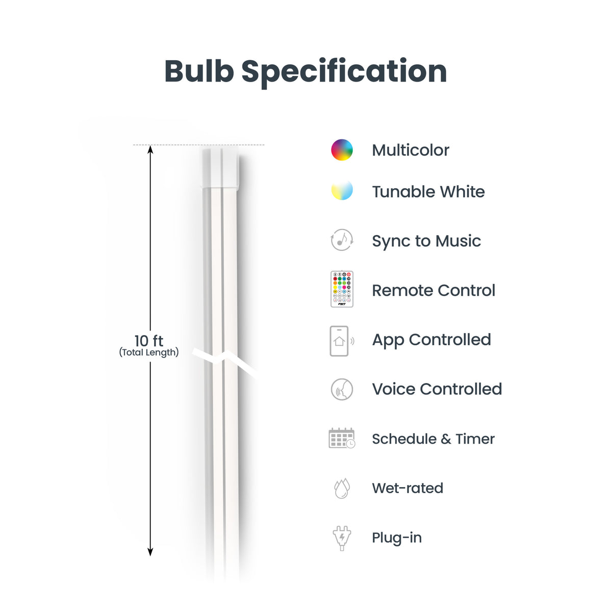10-foot Smart Outdoor Neon Flex Light