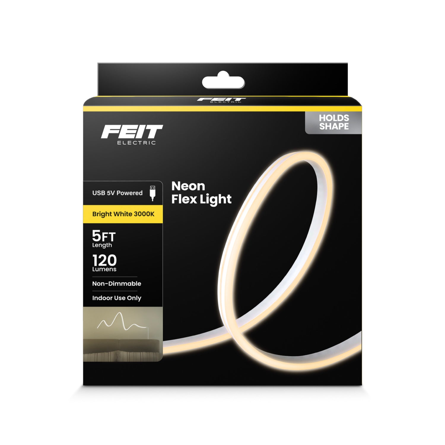 5 ft. Indoor USB-Powered White Neon Flex Light