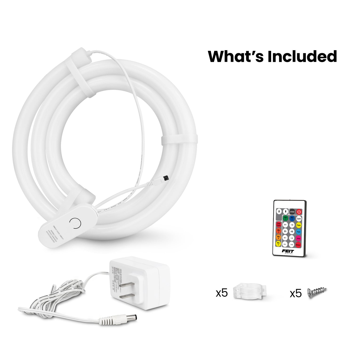 5 ft. LED 360° Color Chasing Neon Light with Remote