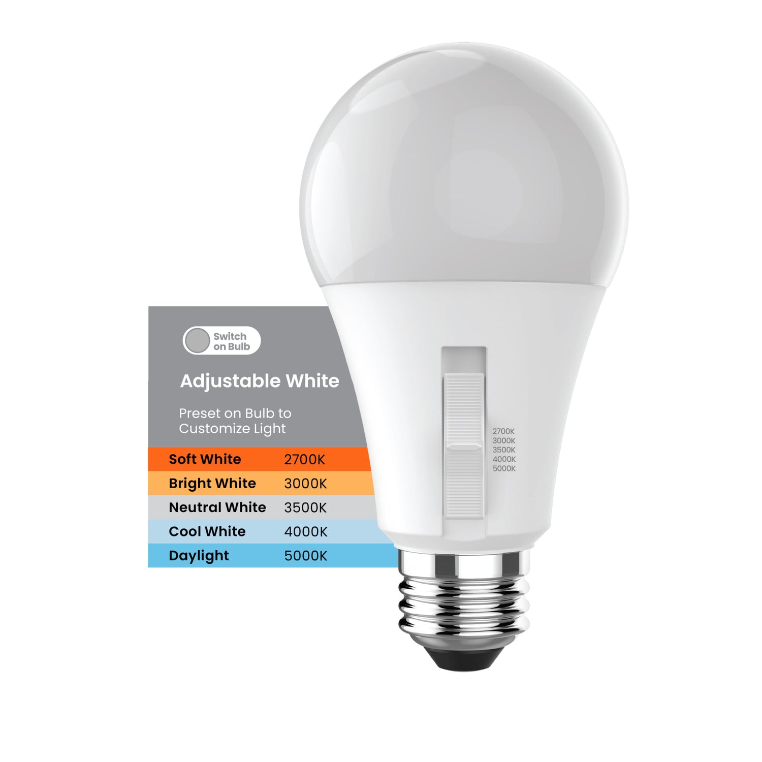 16.5W (100W Replacement) Adjustable White Dusk to Dawn LED Bulb