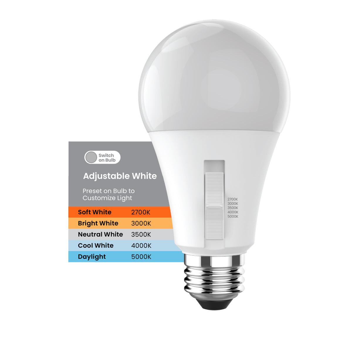 16.5W (100W Replacement) Adjustable White Dusk to Dawn LED Bulb