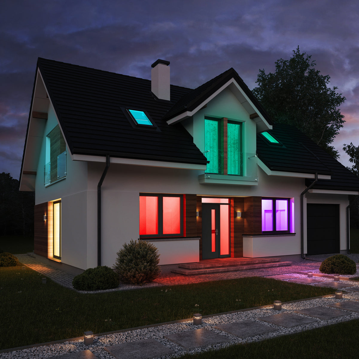 17.7W (100W Replacement) Color RGBW A21 (E26 Base) Dimmable Alexa Google Smart LED Bulb