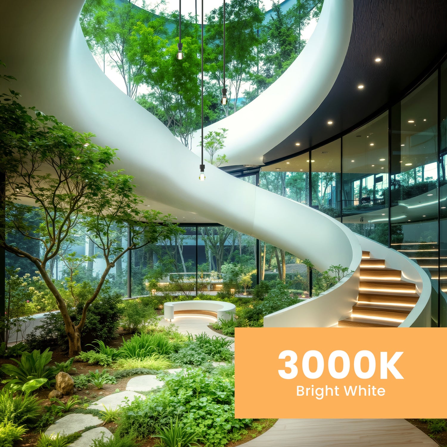 33W (300W Replacement) Bright White (3000K) E26 Base A23 Clear High Output LED