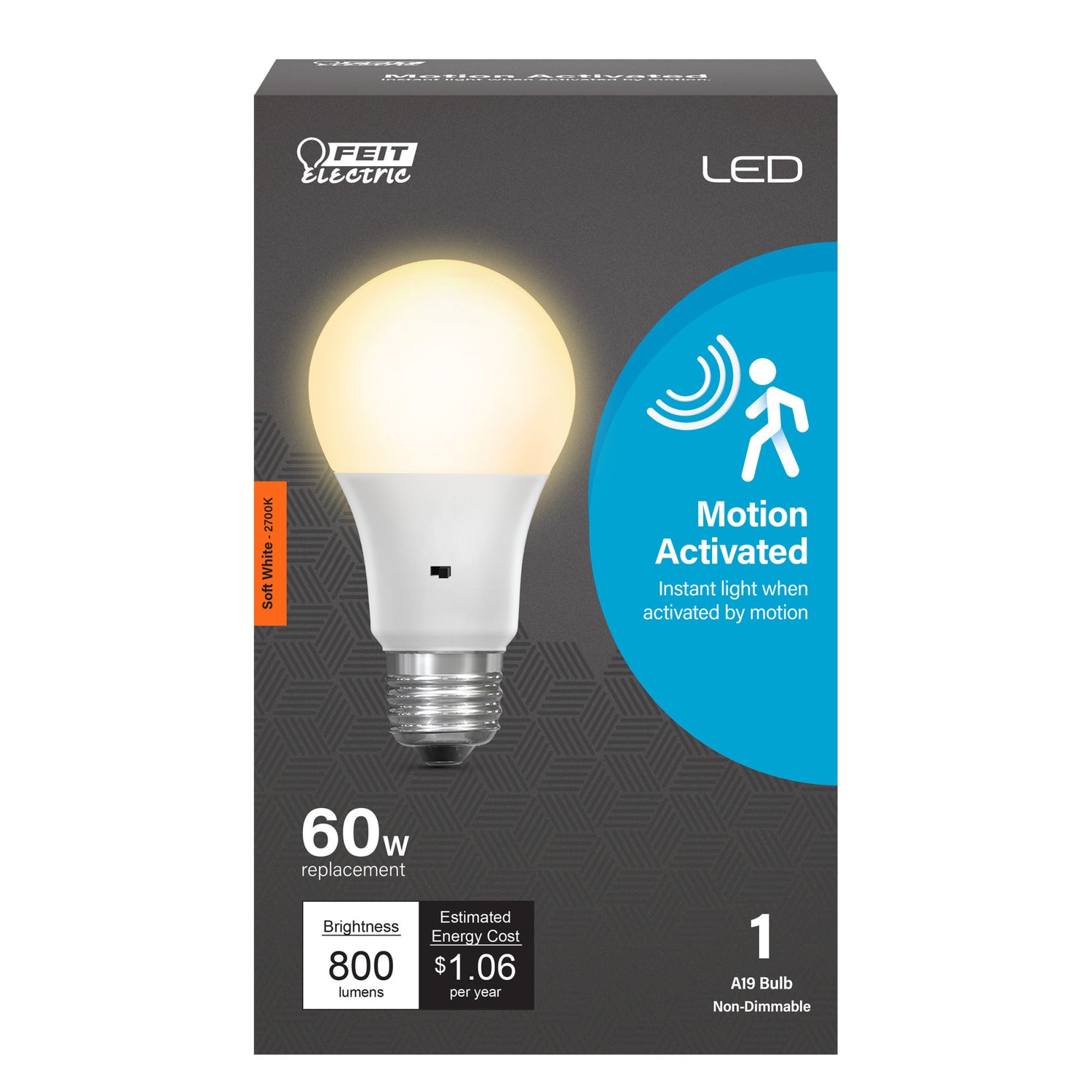 60-Watt Equivalent A19 Soft White Omnidirectional Motion Sensing LED