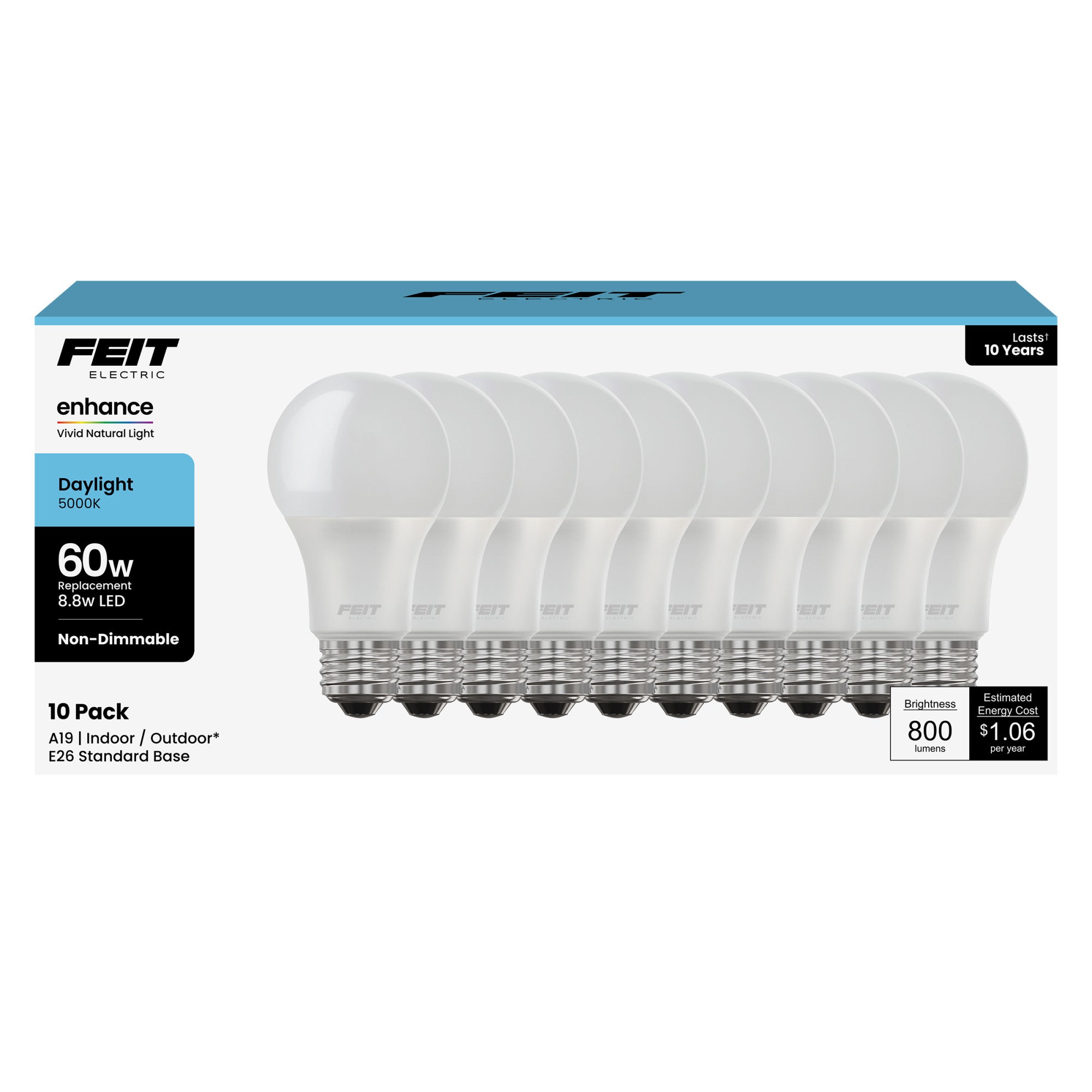 8.8W (60W Replacement) Daylight (5000K) A19 General Purpose LED