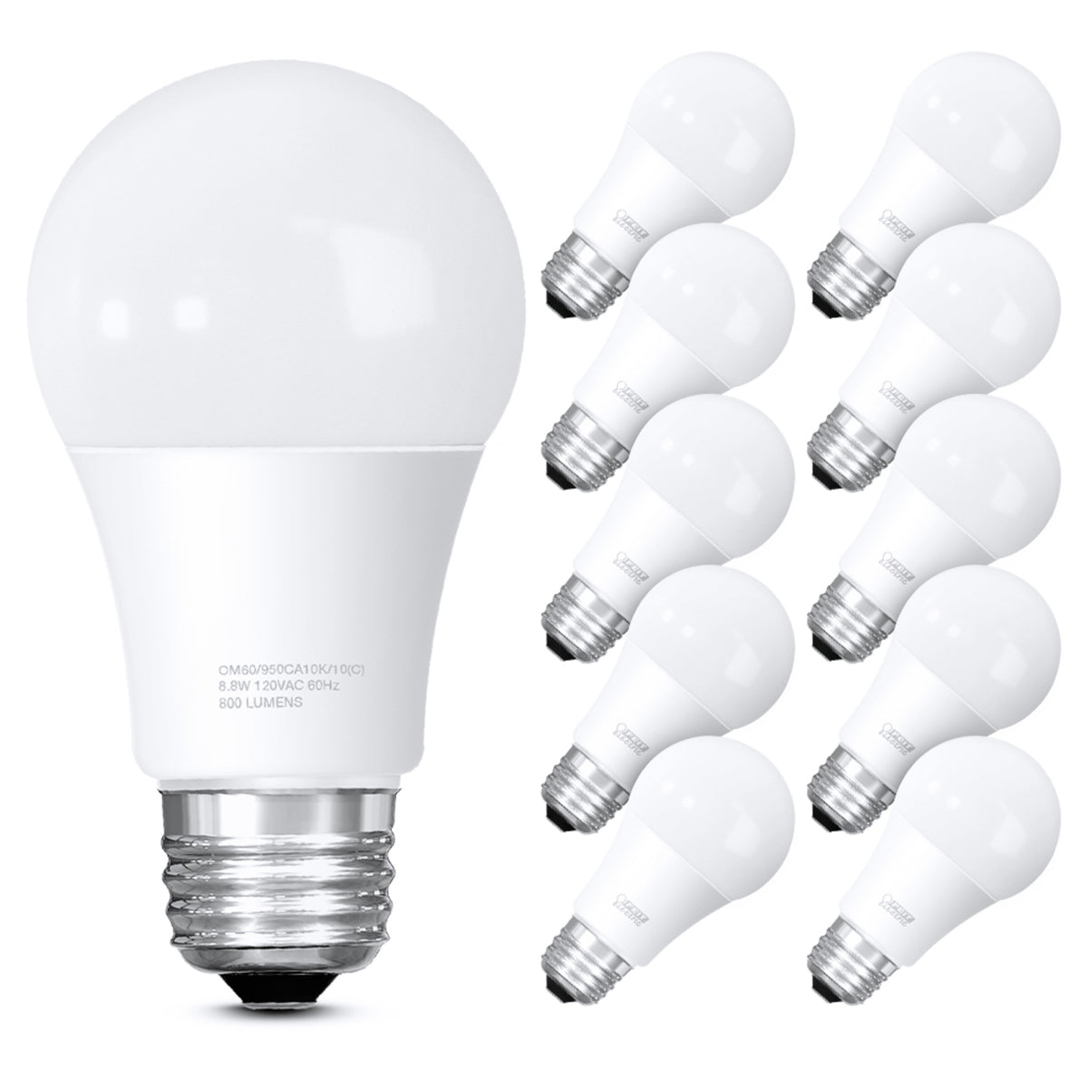 8.8W (60W Replacement) Daylight (5000K) A19 General Purpose LED (10-Pack)
