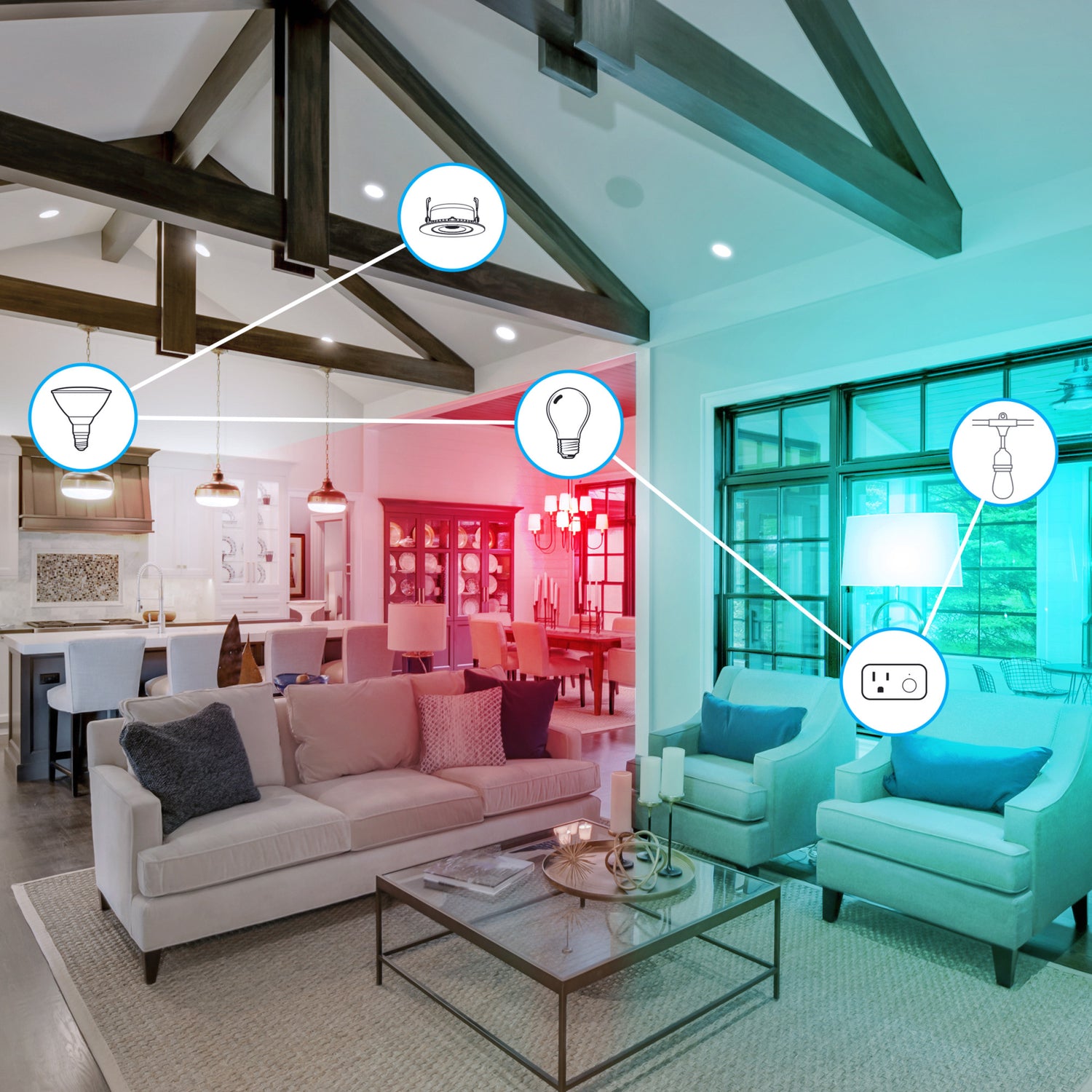 60-Watt Equivalent RGB-WattA19 Alexa Google Smart Bulb