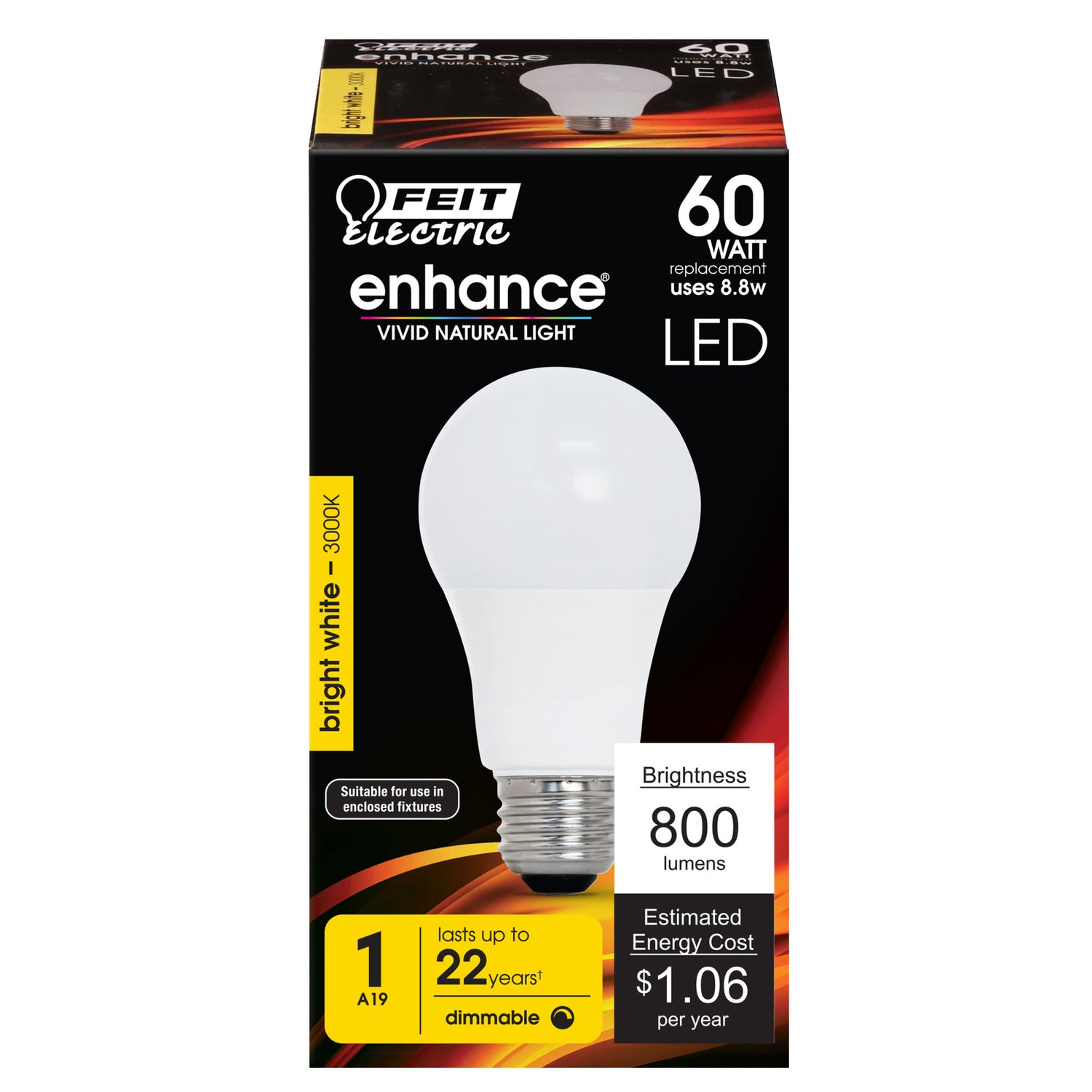 800 Lumens 3000K Dimmable LED