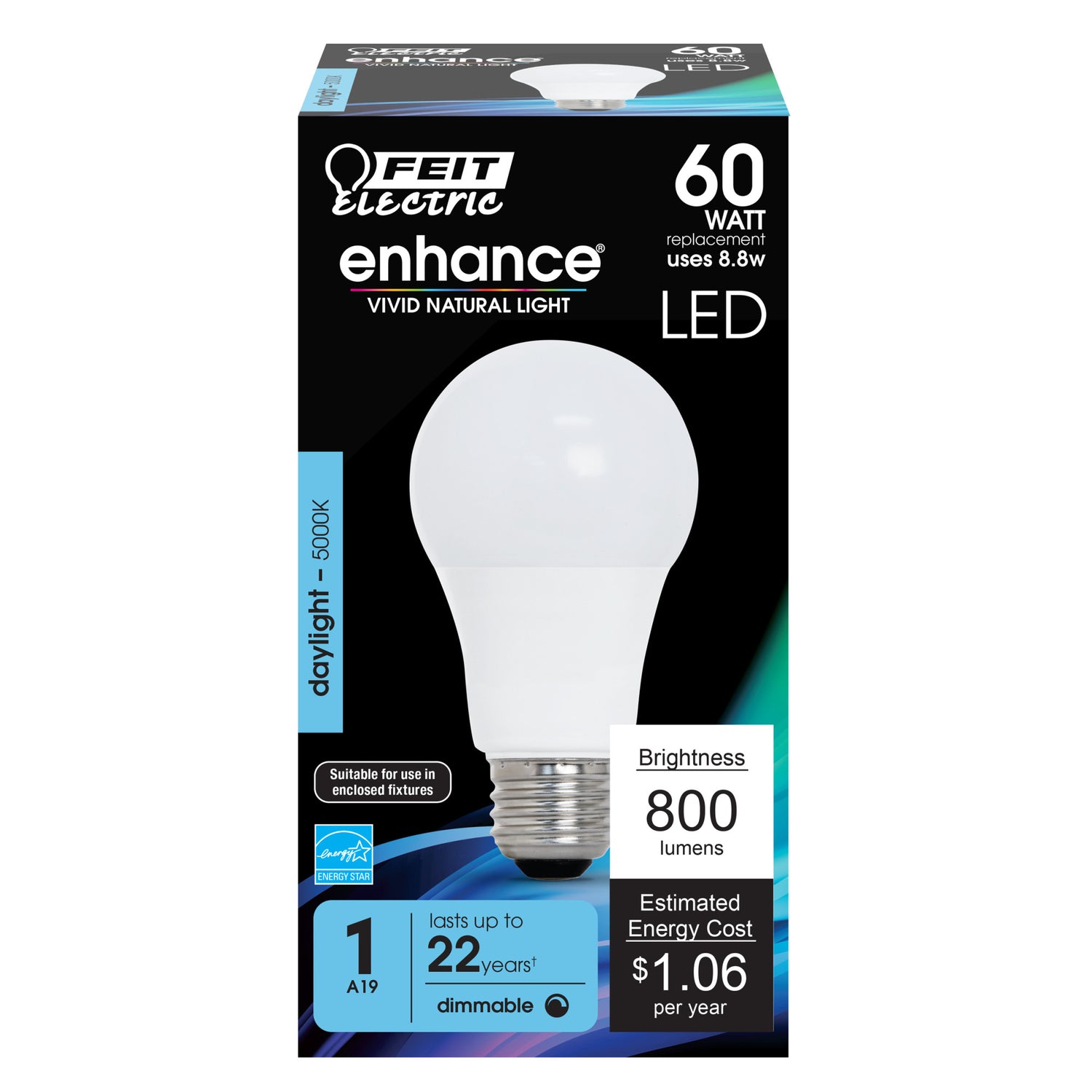 800 Lumens 5000K Dimmable LED