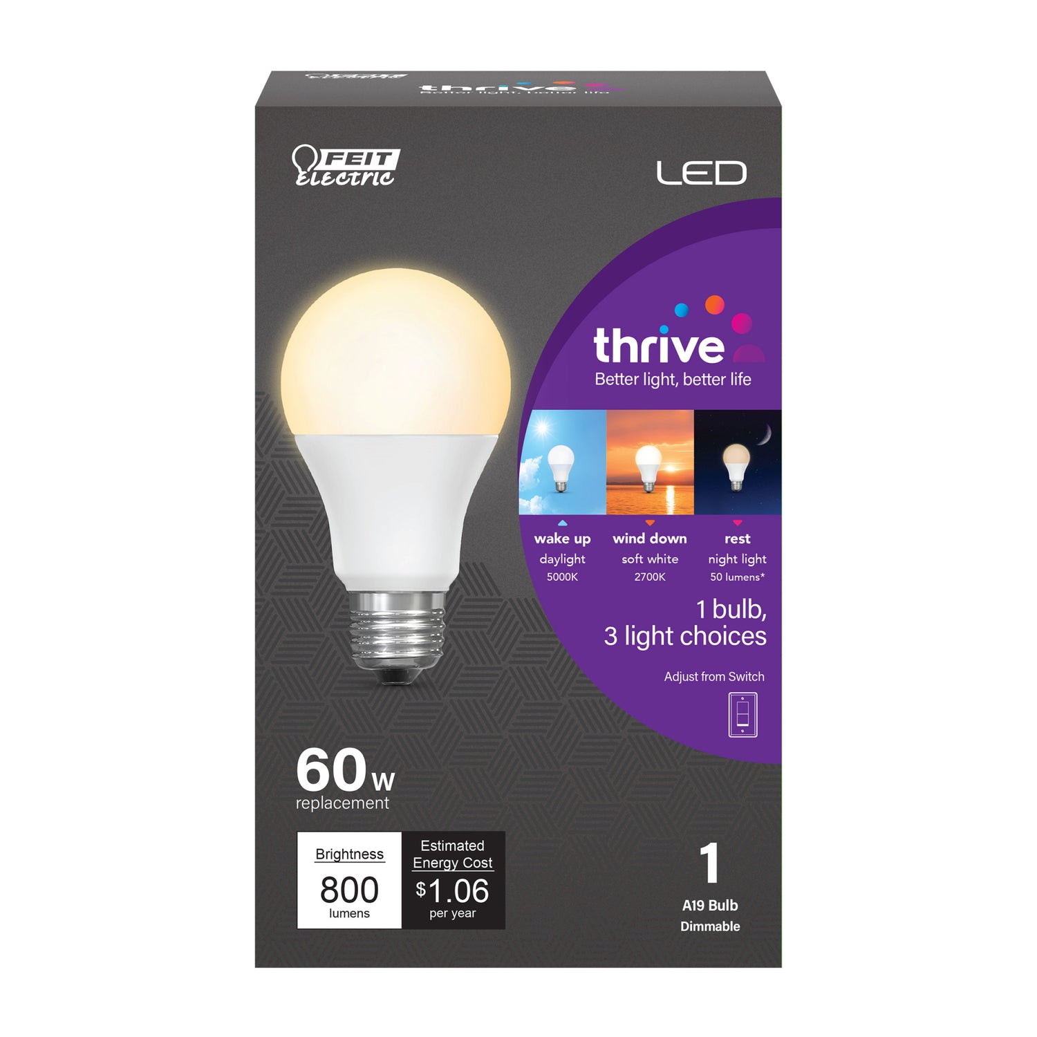 A19 Day & Night Circadian + Night Light LED Light Bulb