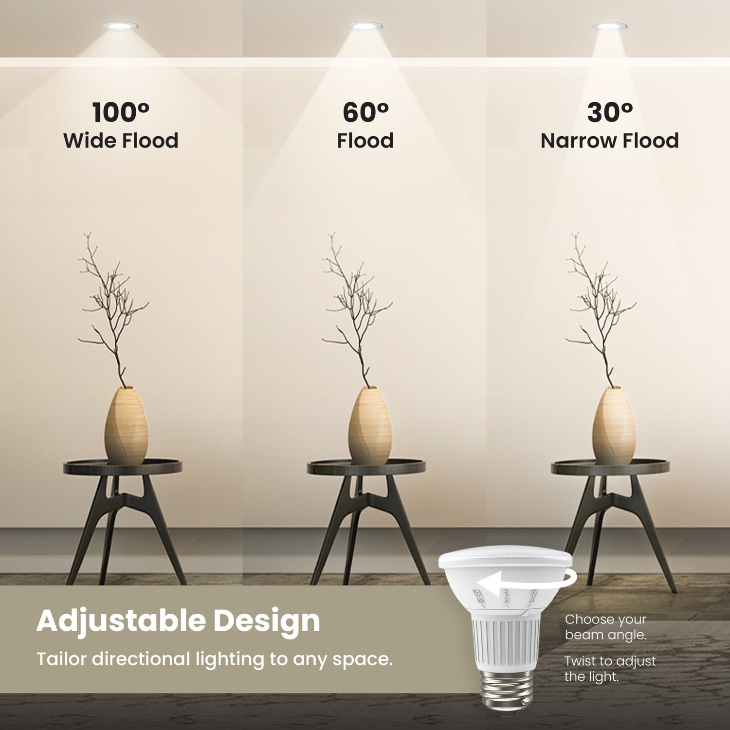 50W Replacement Bright White PAR20 Dimmable BeamChoice LED Light Bulb